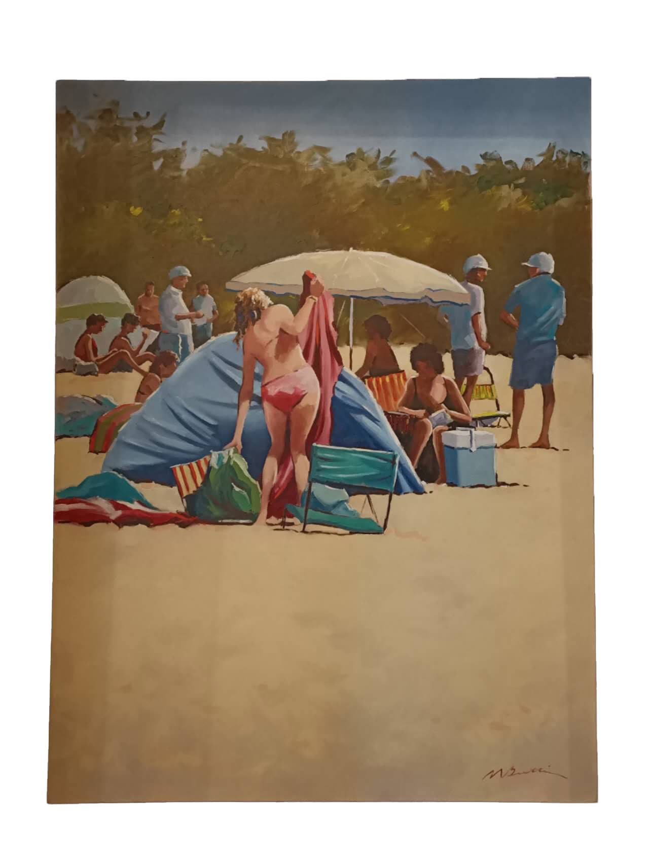 A famous modern artist -Malcom Beattie - Brighton Beach signed lower right